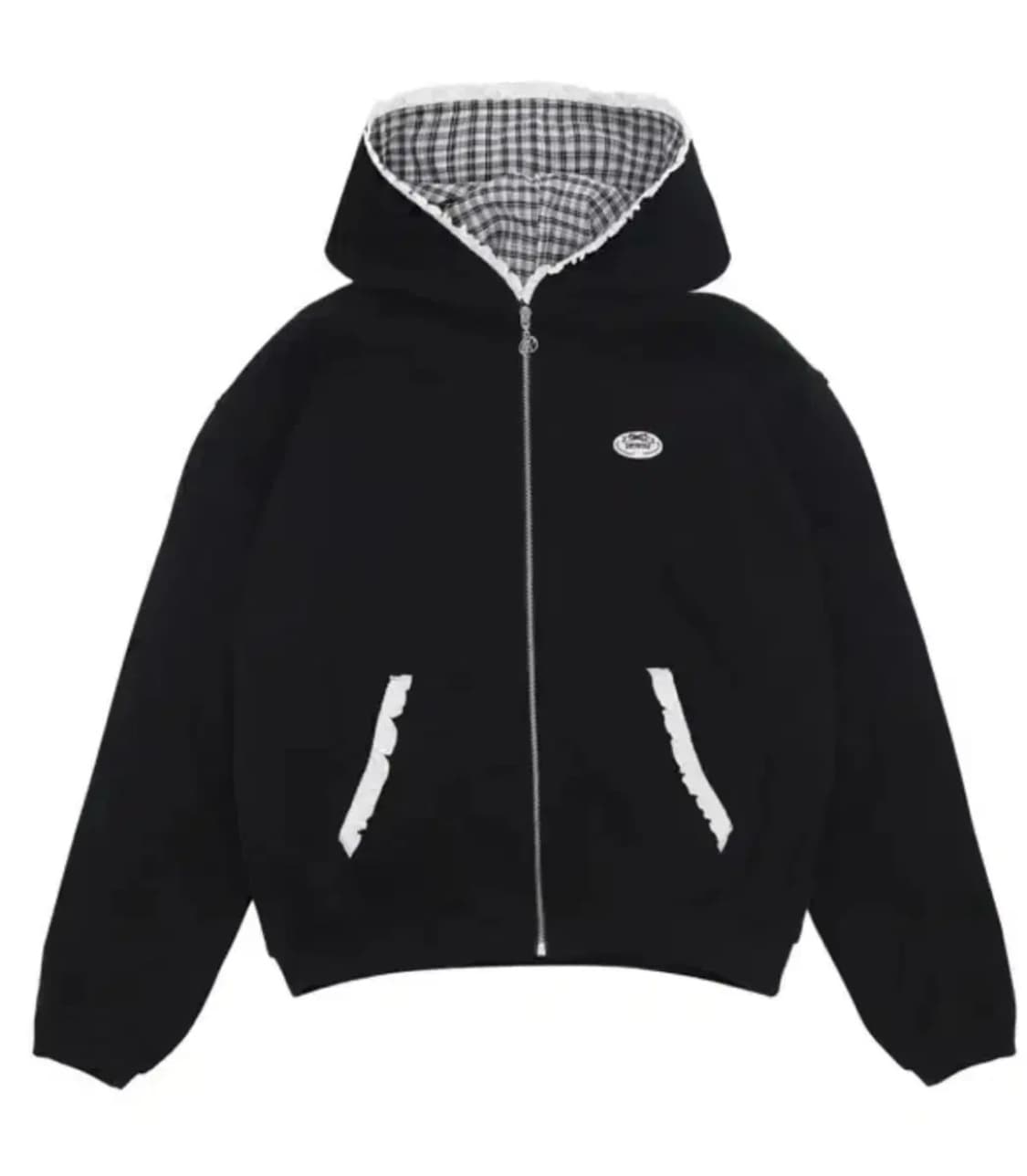 드라이로즈 빅리본 후드집업 블랙  상품이미지1