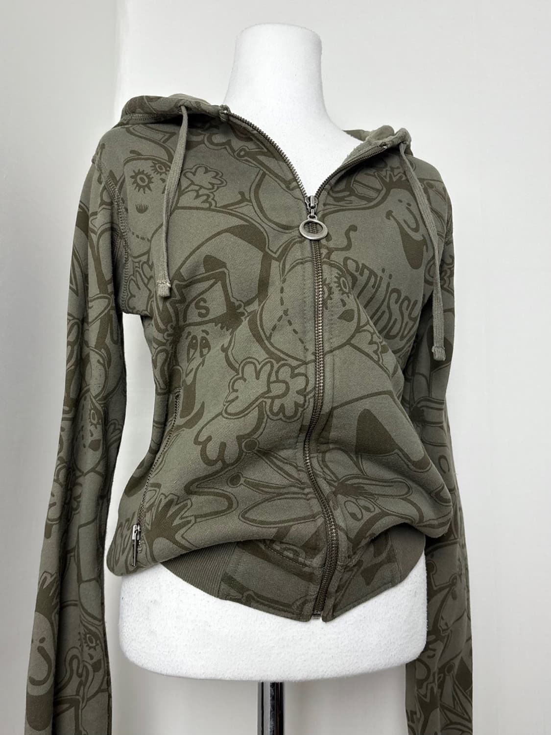 스투시 카키 올드 후드집업 상품이미지1