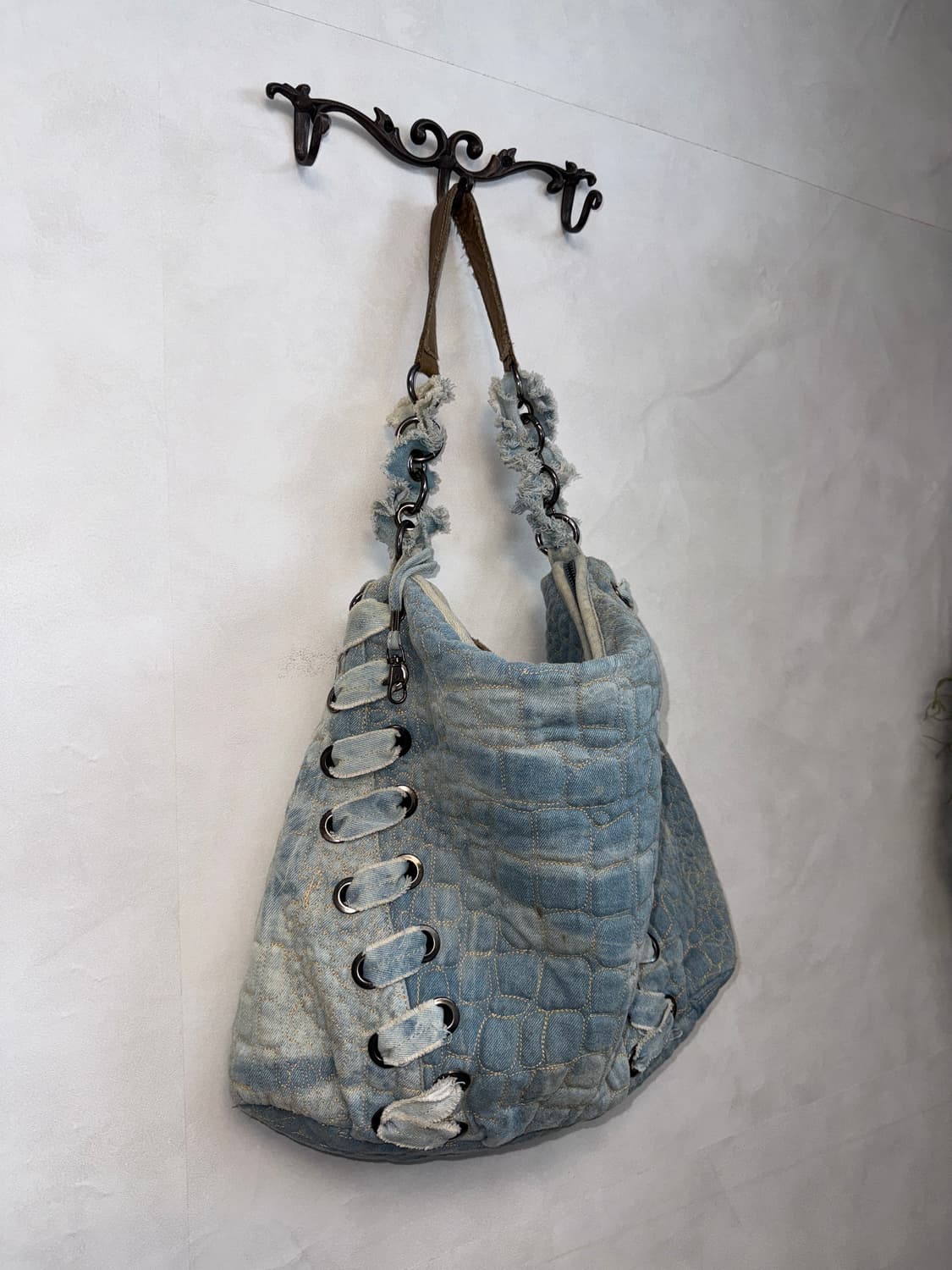 Grunge denim python laceup big 쇼퍼백 상품이미지2