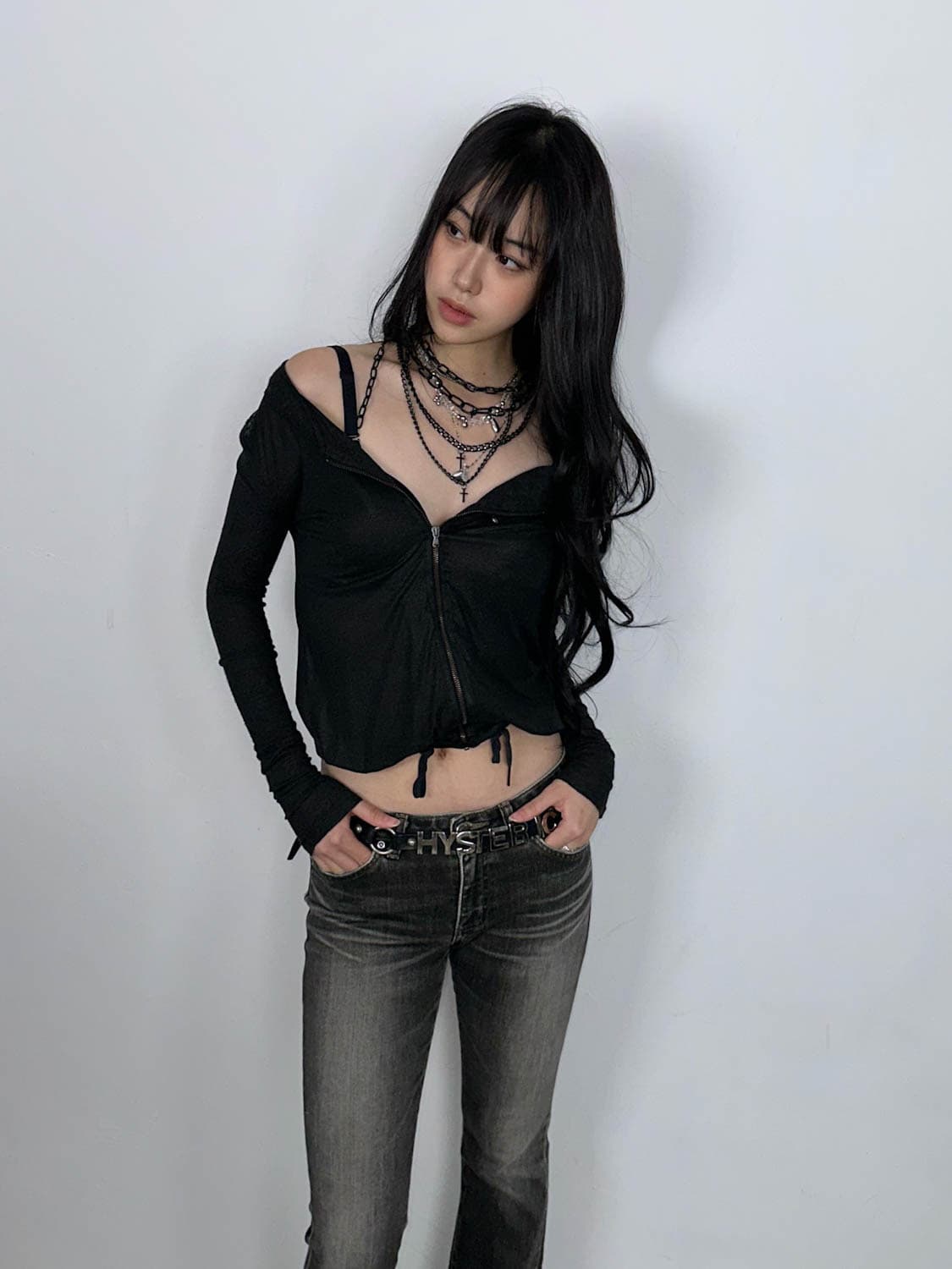 DIESEL 스팽글 다크그레이 가디건  상품이미지1