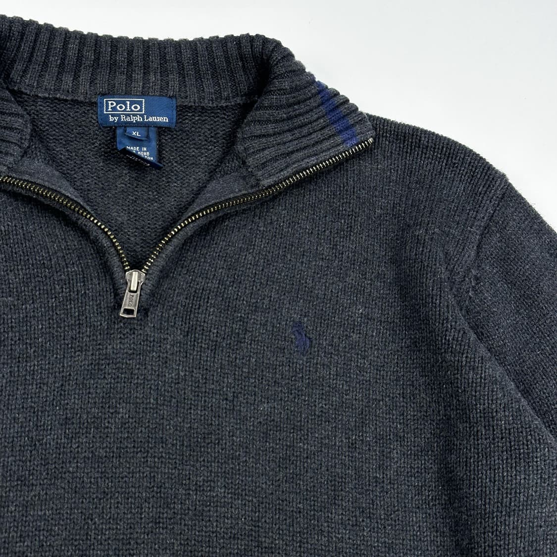 폴로 랄프로렌 포니 차콜 반집업 니트 (XL 여성추천) 상품이미지3