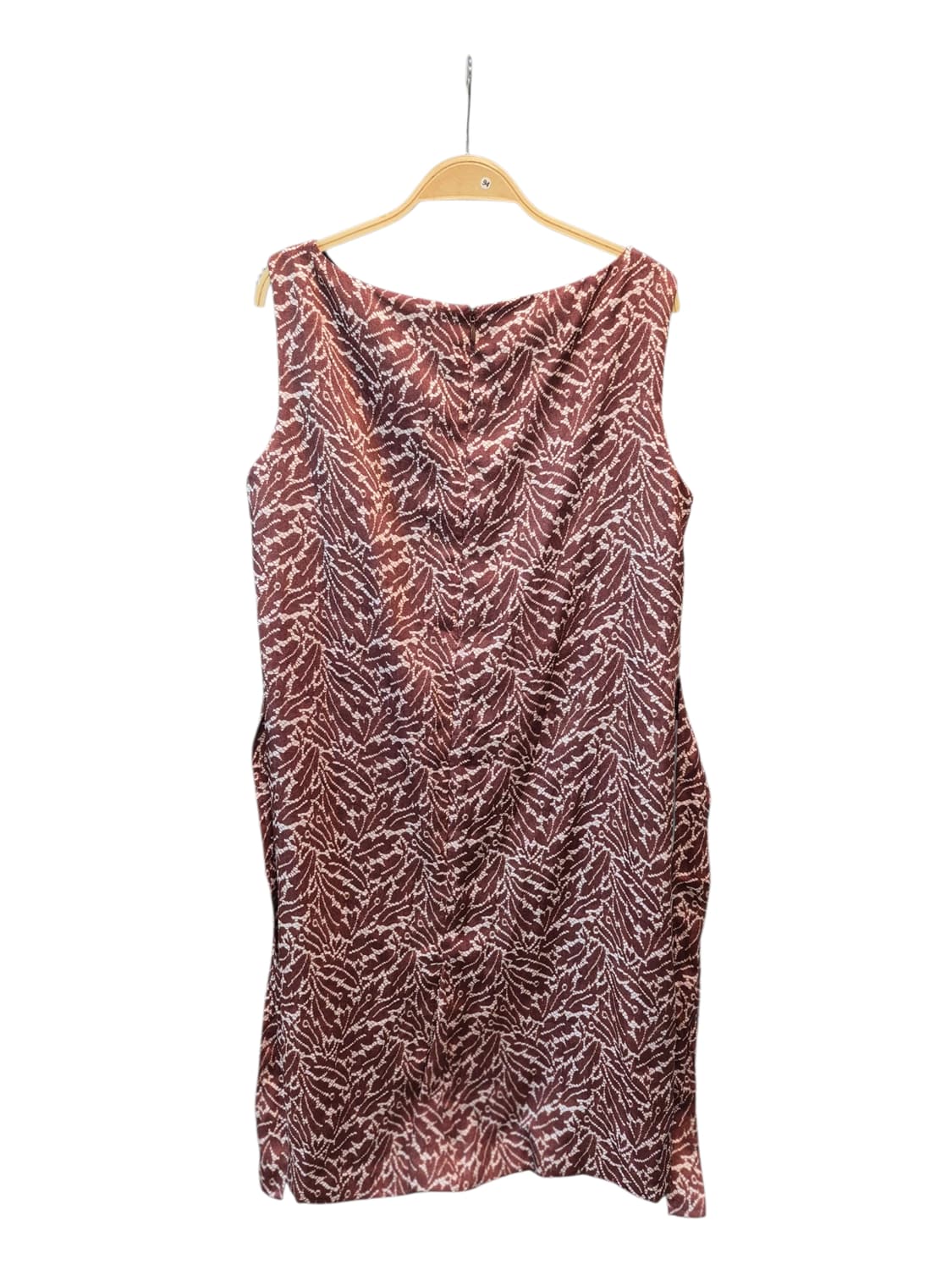 theory luxe 패턴 브라운 민소매 원피스 상품이미지3