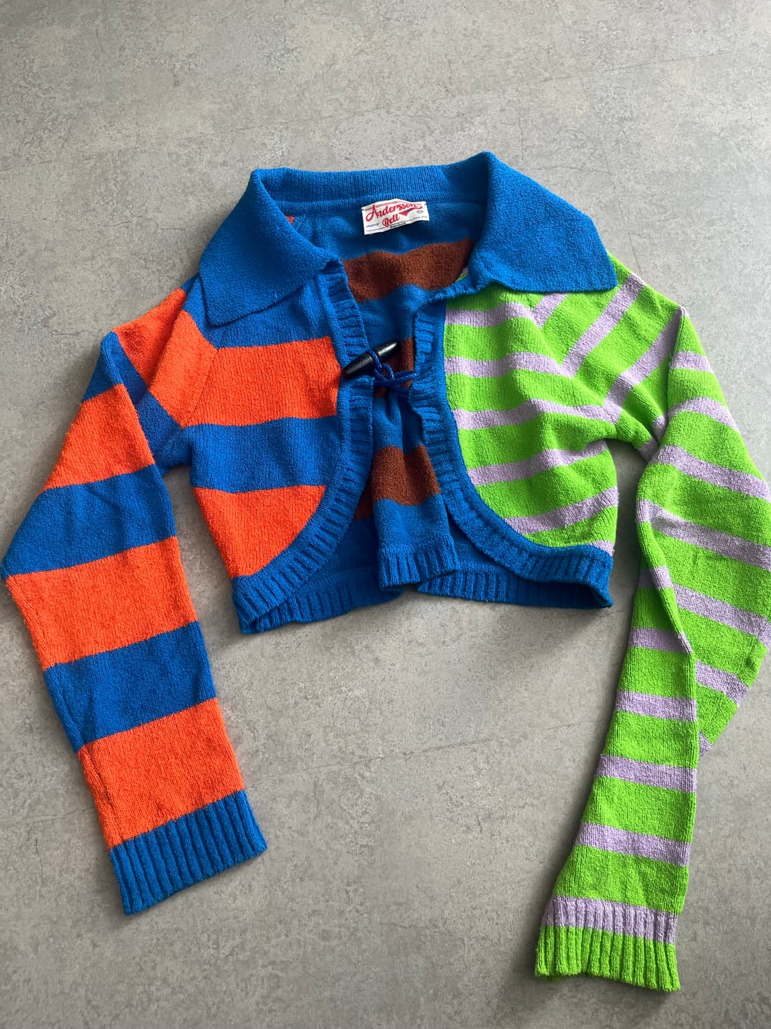 앤더슨벨 머피 스트라이프 크롭 니트 가디건 xs 상품이미지3