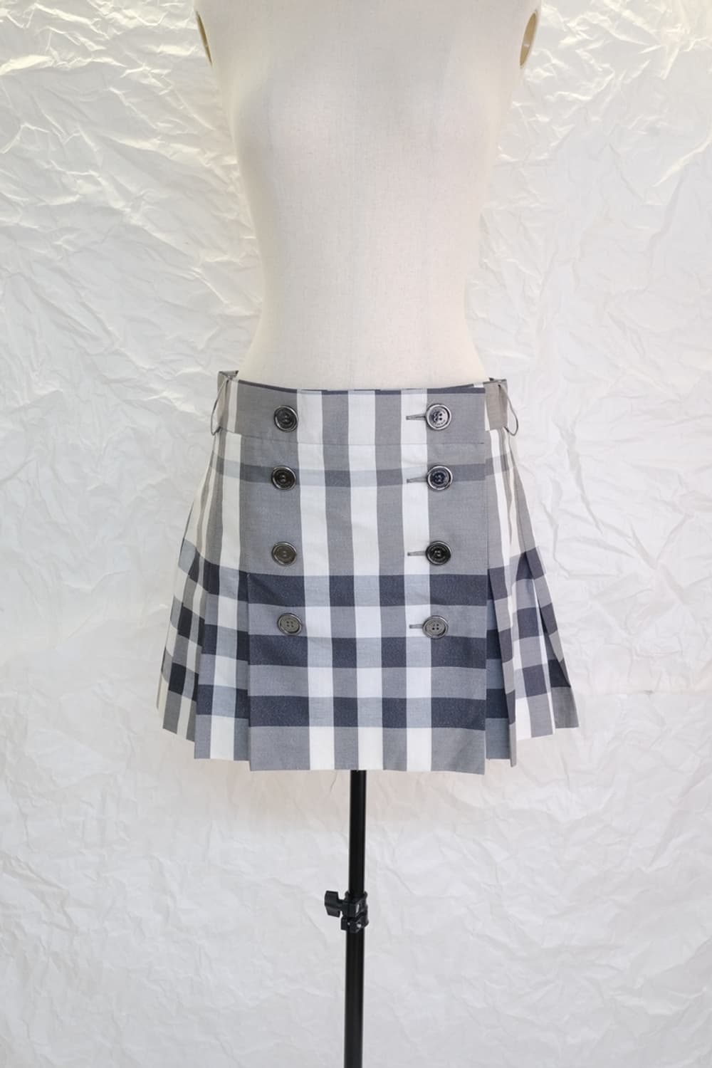 BURBERRY double button pleats wrap skirt 상품이미지5