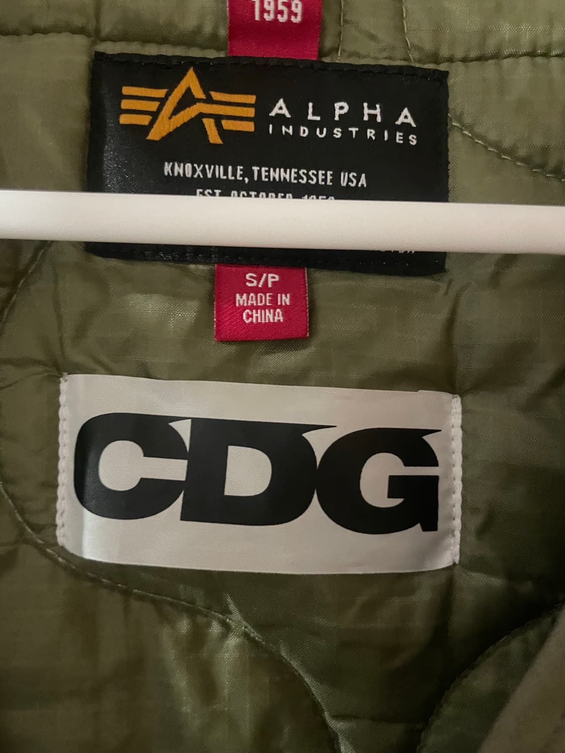 꼼데가르송 CDG X 알파인더스트리 라이너 퀼티드 자켓 깔깔이 S 상품이미지3