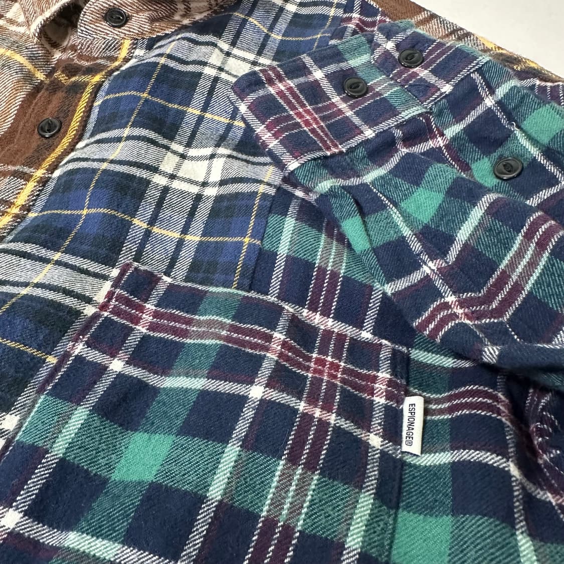 XL 에스피오나지 오버핏 원포켓 멀티체크 플란넬남방 상품이미지2