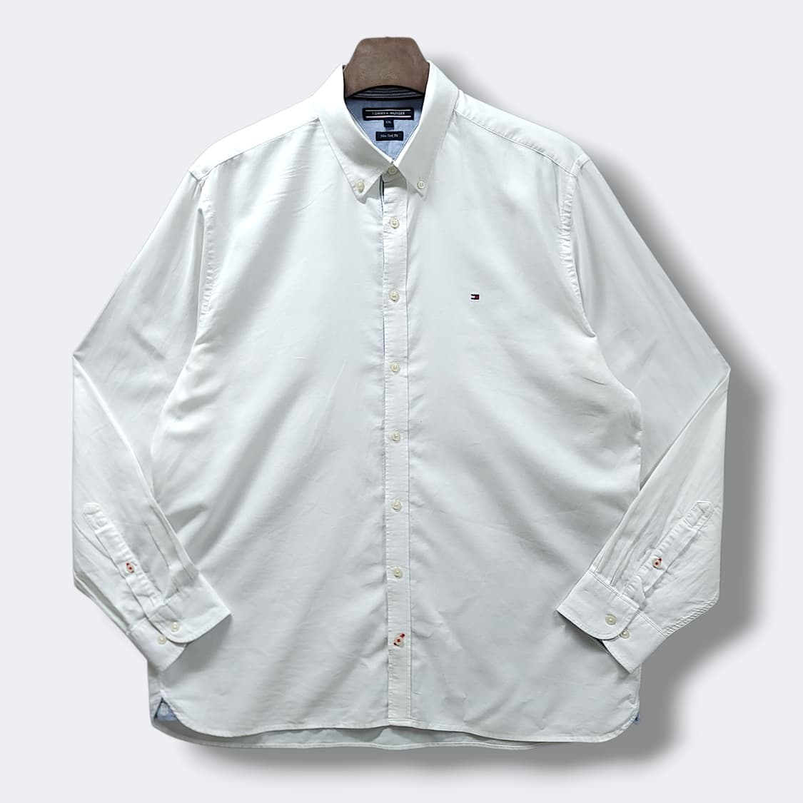 [2XL] 타미힐피거 화이트 코튼 뉴욕핏 긴팔셔츠 상품이미지1
