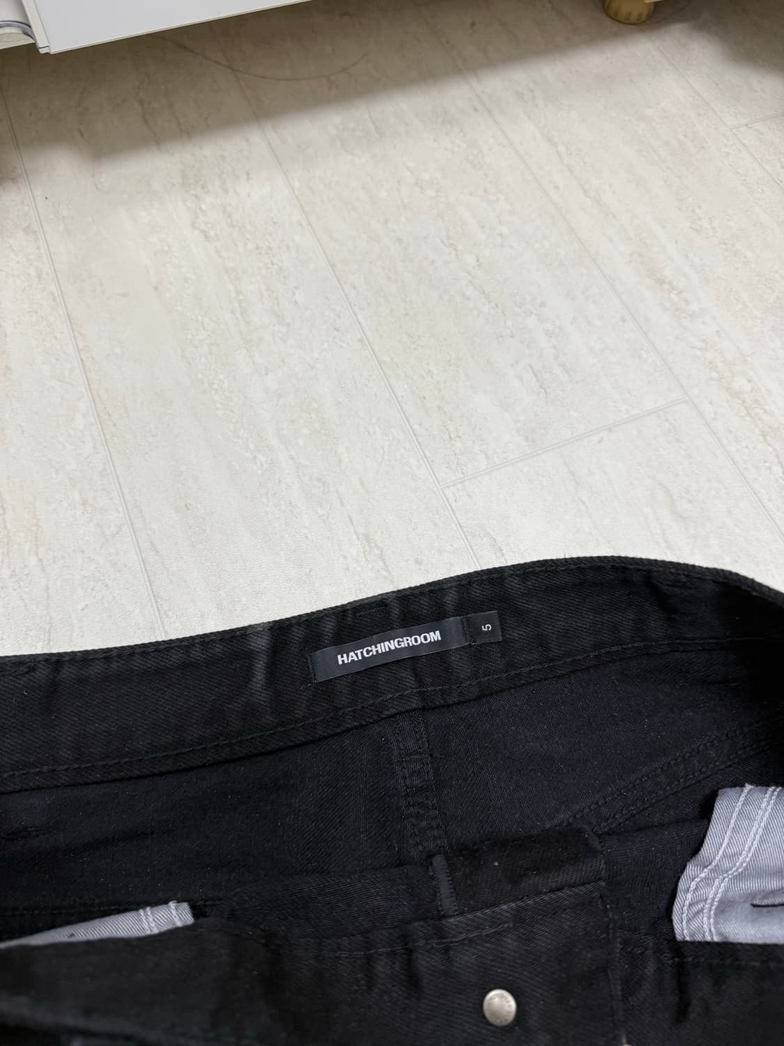 해칭룸 와이드 커브진/제트블랙/5 상품이미지4