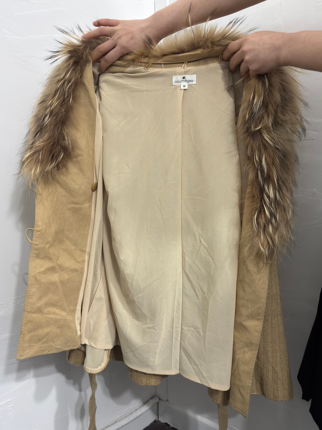 Courreges fur wool cardi coat 상품이미지9