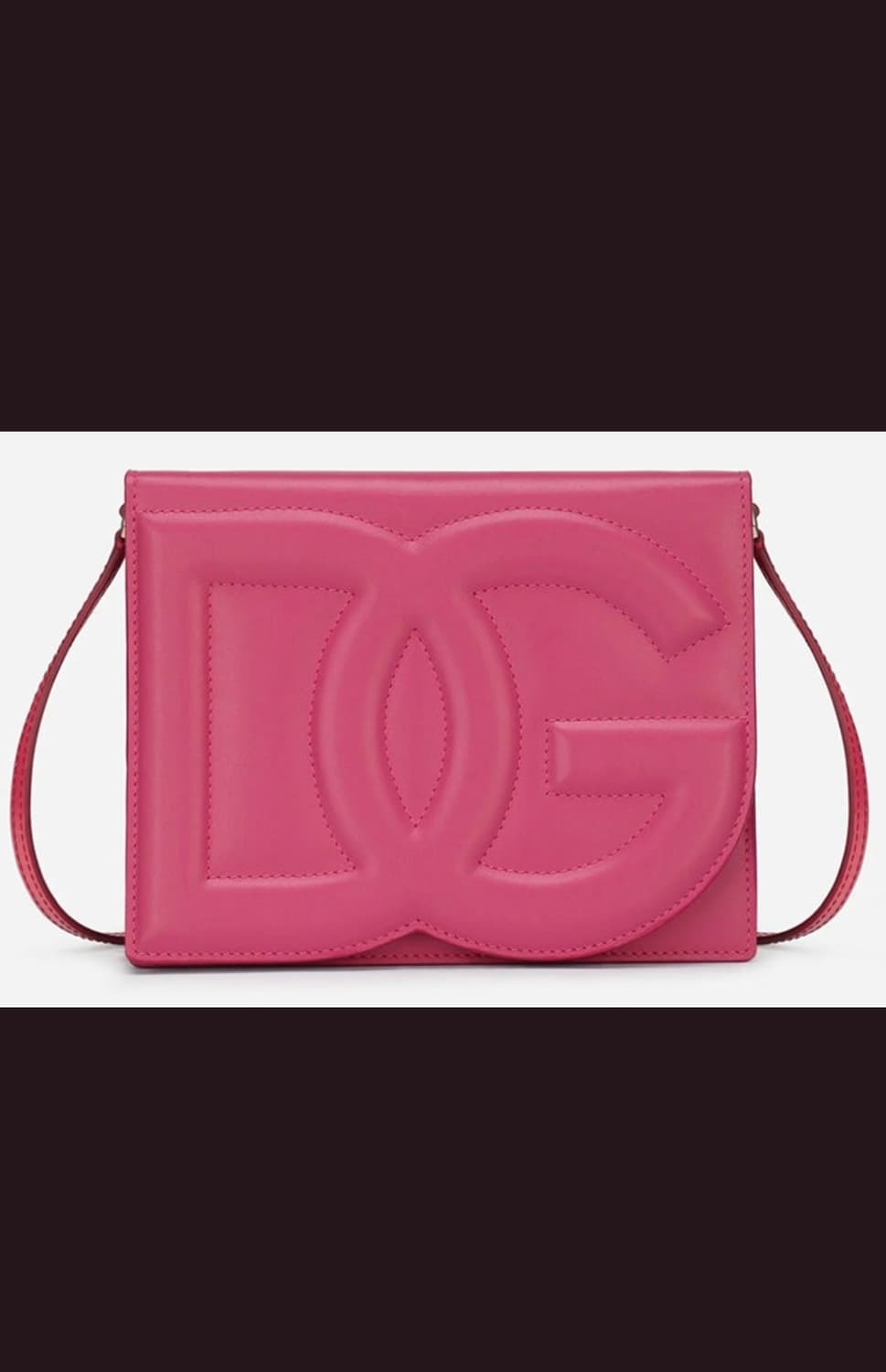 정품 돌체앤가바나 카프스킨 DG 로고백 크로스바디백 핑크 상품이미지5