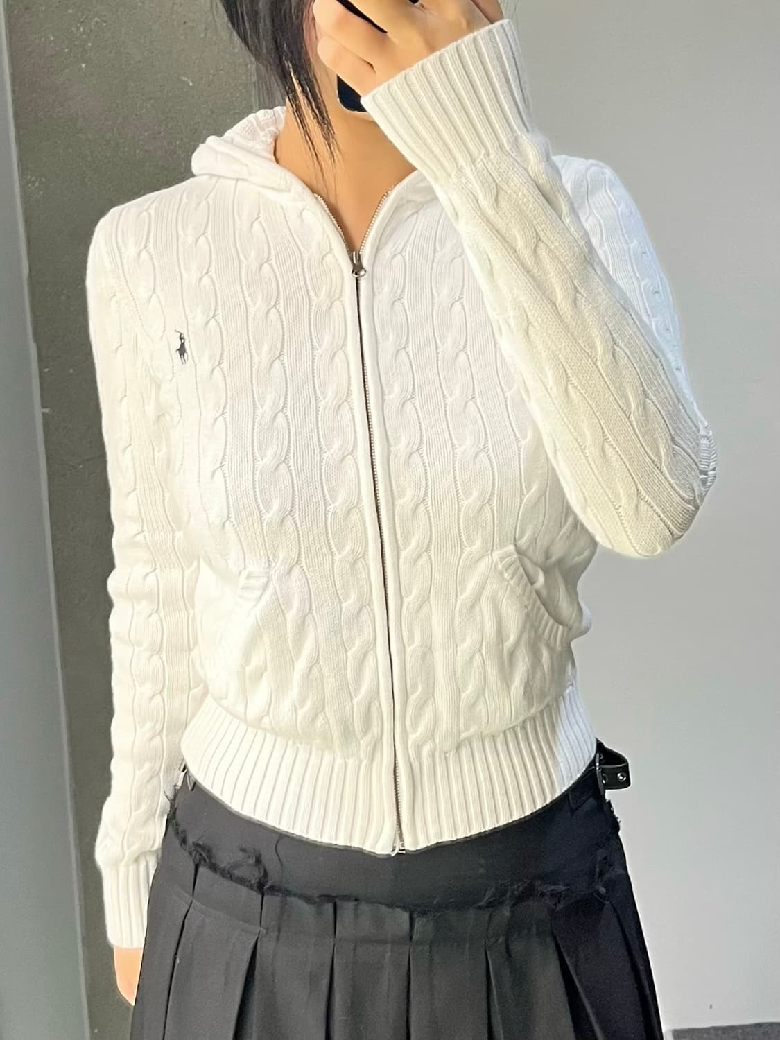 폴로 랄프 로렌 베이직 포니 케이블 후드집업 상품이미지2