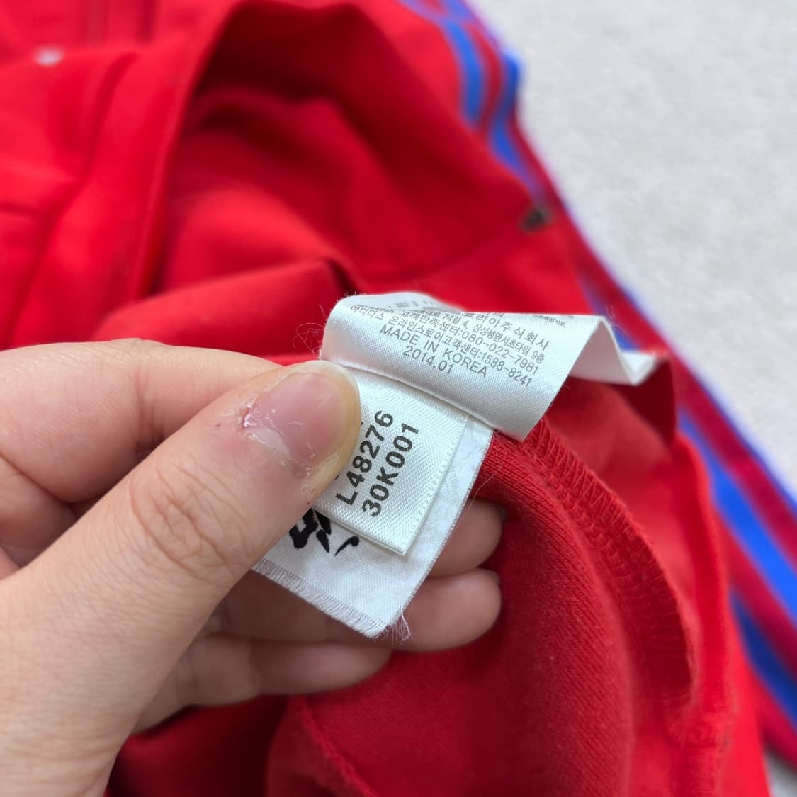 95 아디다스 레드 트랙탑 집업 자켓 0429E 상품이미지5