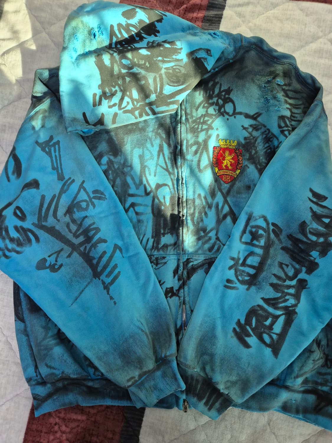 발렌시아가 스케이터 후드집업 블루 상품이미지2