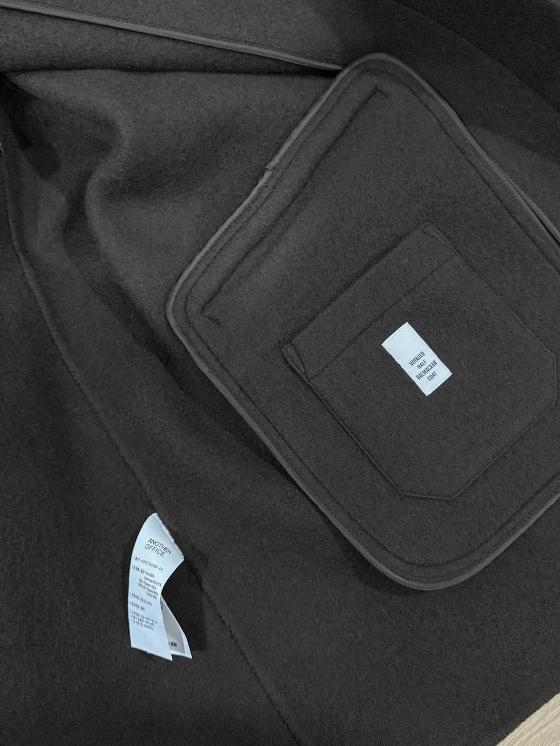 [2] 어나더오피스 25AW 보이저 핸드메이드 하프 발마칸 코트 상품이미지5