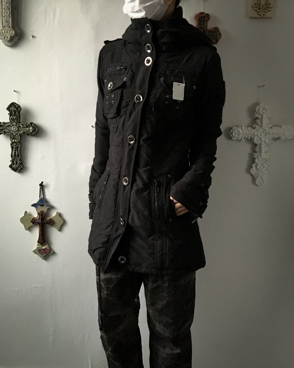 High neck padded belted jacket 상품이미지6