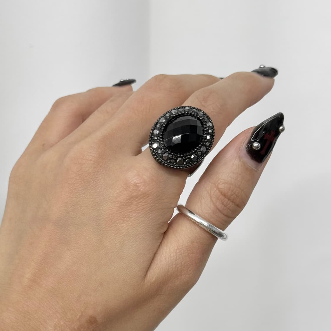 블랙 오닉스 마카사이트 볼드링 상품이미지1