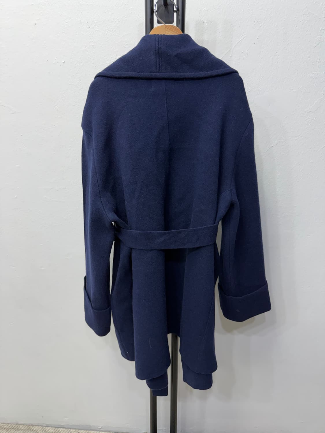 새제품) ORR 오르 네이비 캐시미어 로브 코트 S 상품이미지5
