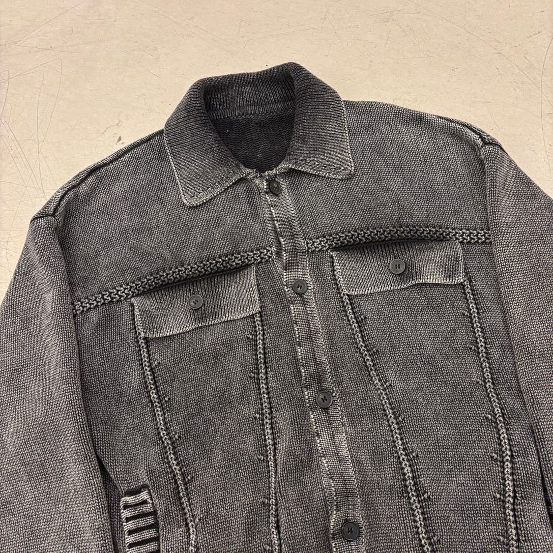 빈티지 워싱 니트 자켓 상품이미지2