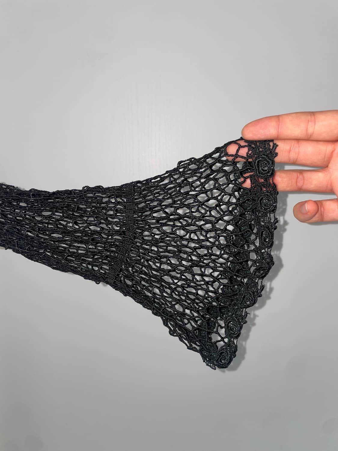 블랙 프린지 레이스 시스루 셔츠 상품이미지2