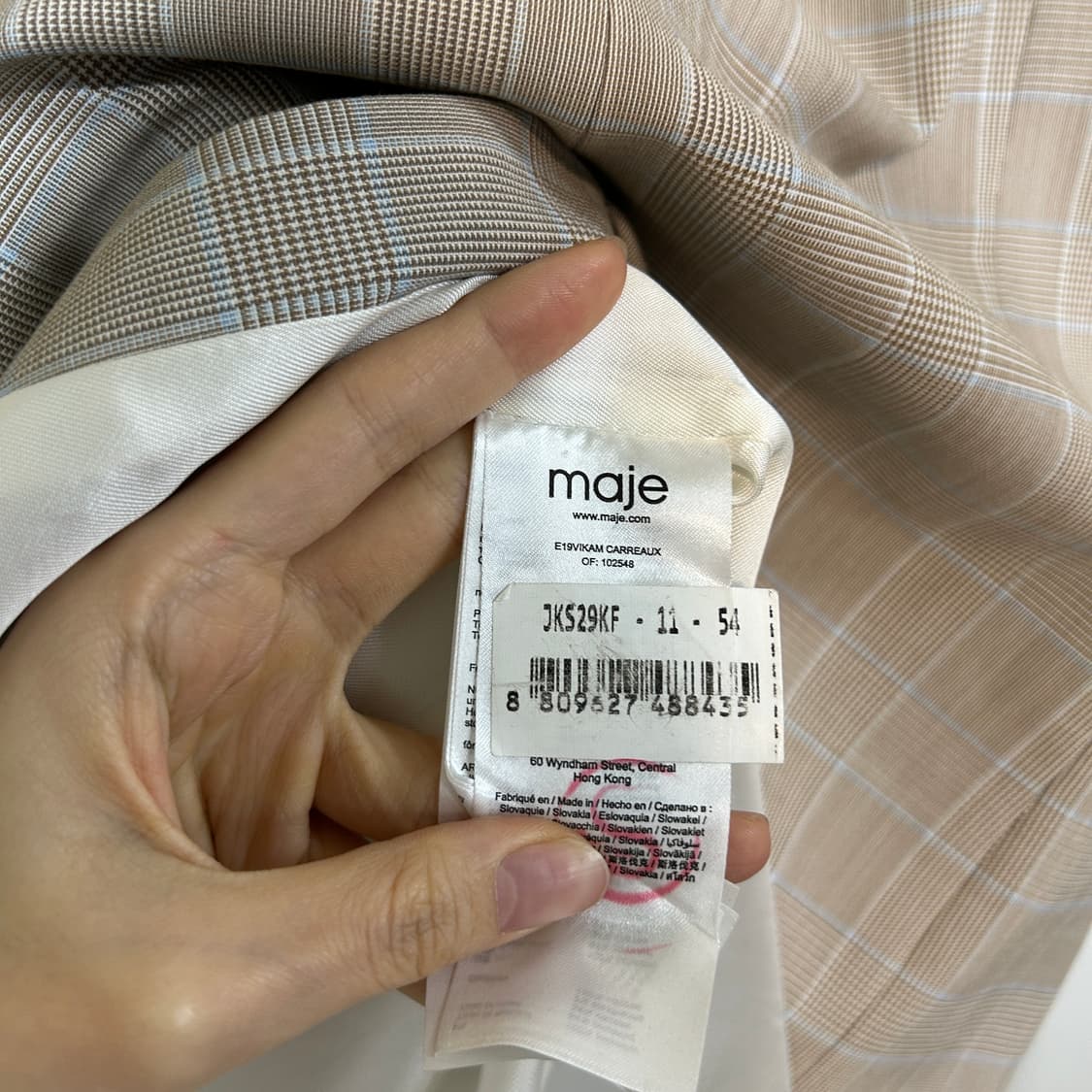 마쥬 여성 체크 자켓 38  상품이미지5