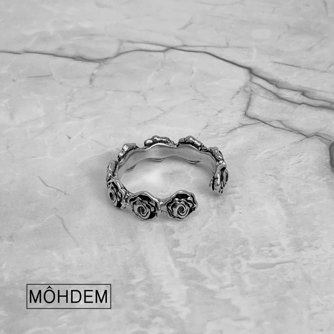 [Unisex]엔틱 로즈링 실버 오픈링 반지 상품이미지8