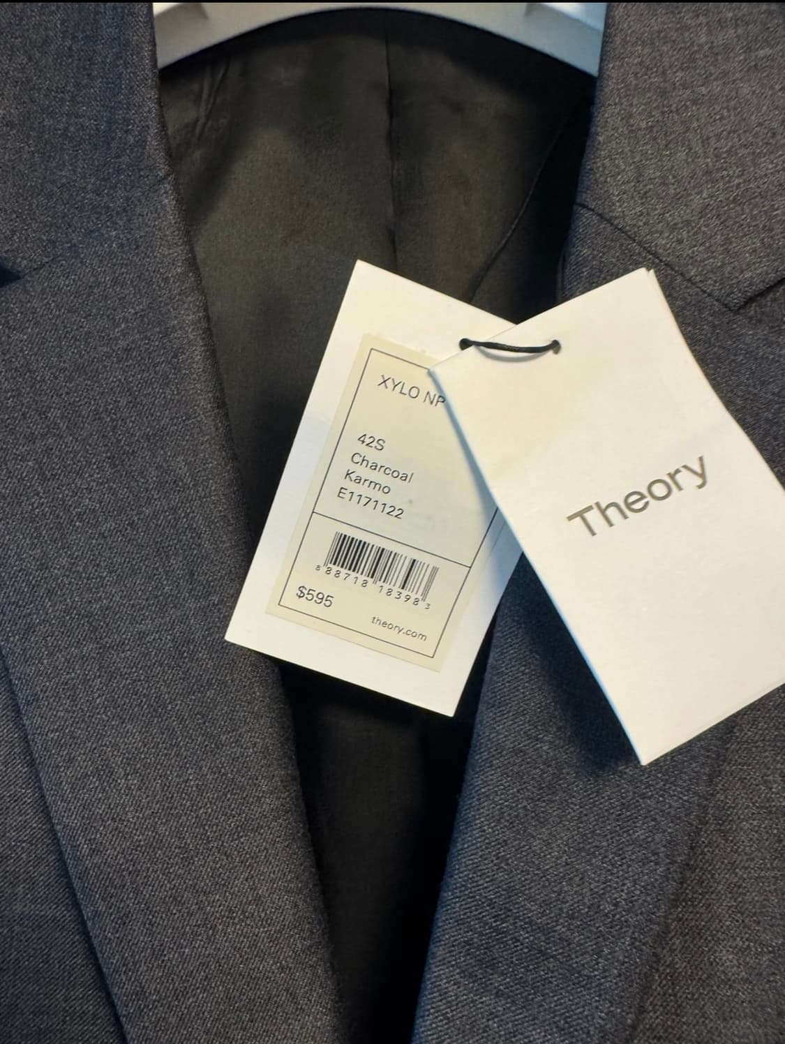 띠어리 뉴테일러 정장 셋업 차콜 그레이 택달린 새제품 42S, 33사이즈 상품이미지1