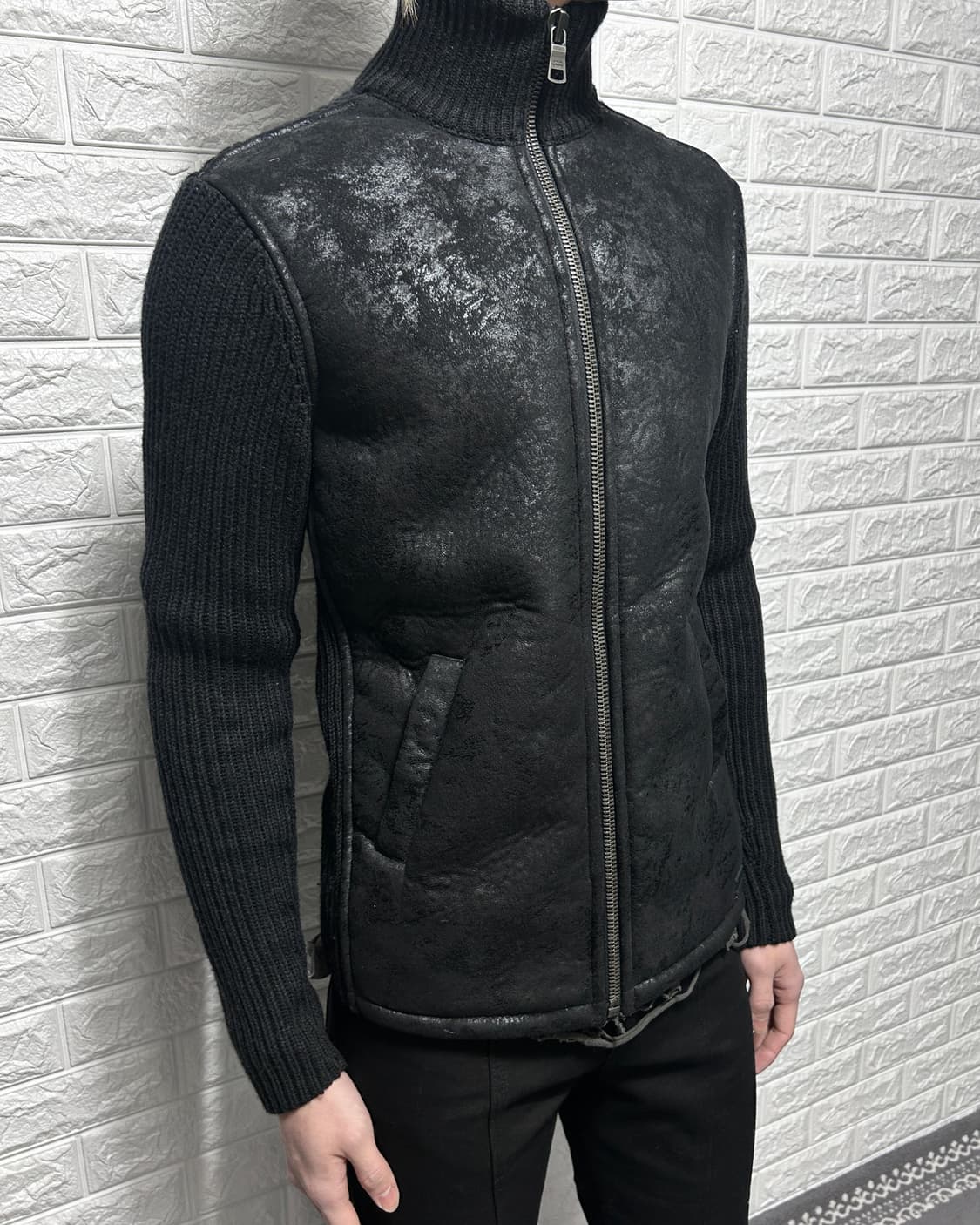 아르마니 익스체인지 니트 스웨이드 자켓 상품이미지2