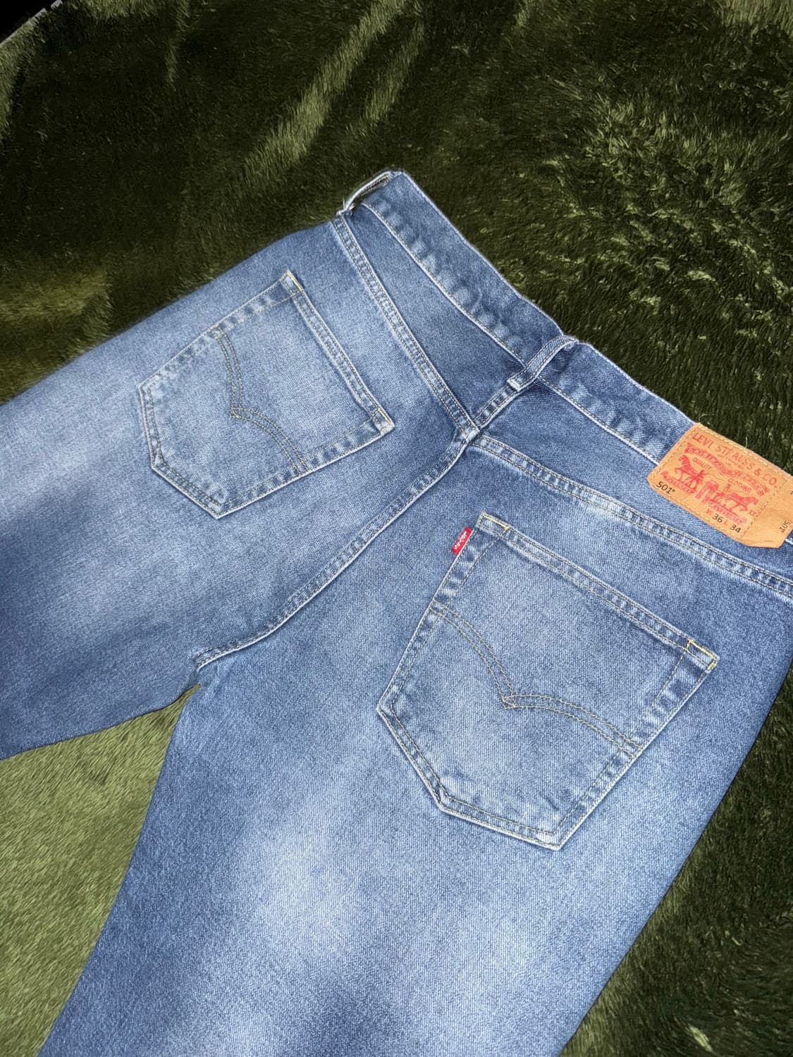 [W36/L34] 리바이스 501 USA 워시드 데님 팬츠 (기장 수선) 상품이미지7