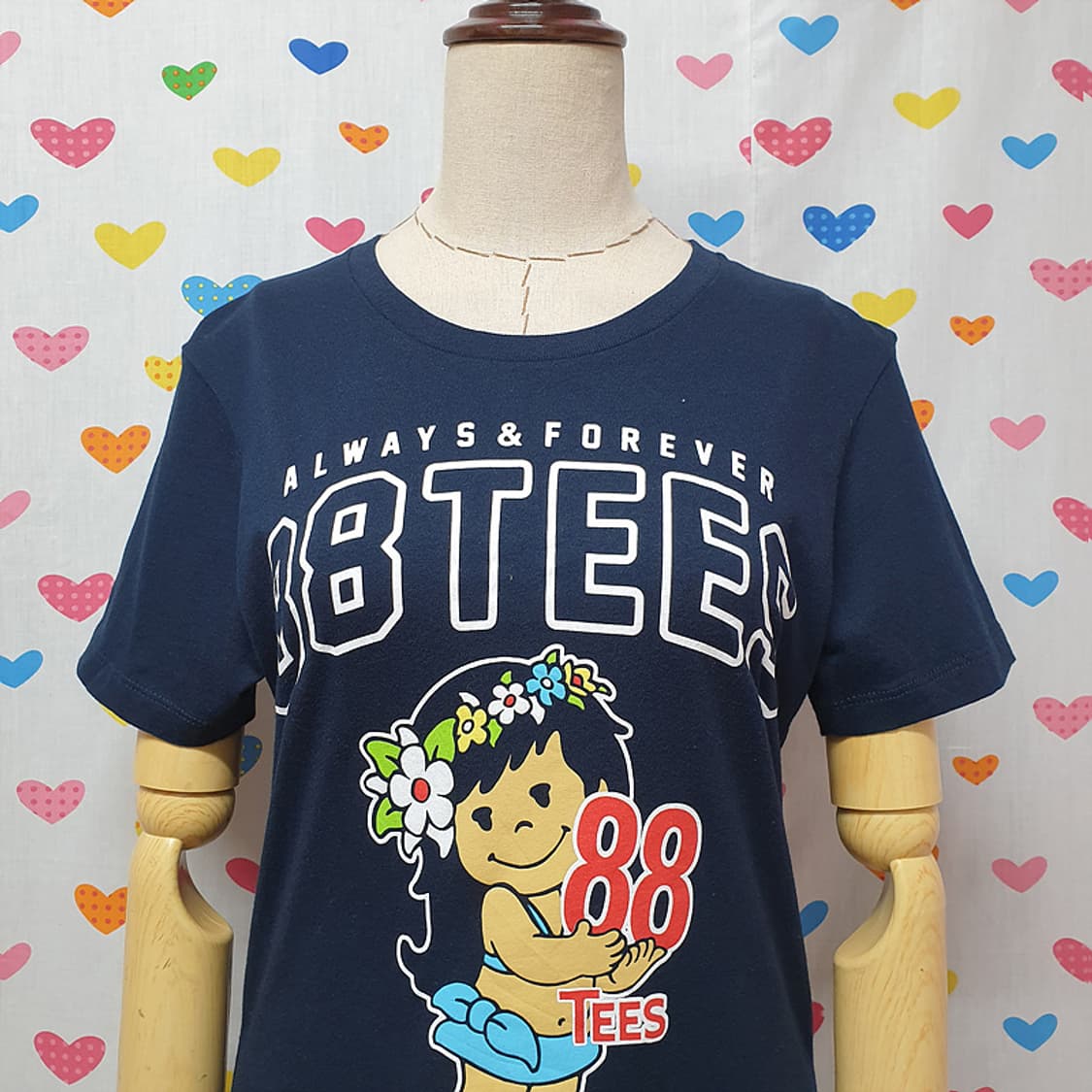 88TEES 하와이안캐릭터 꽃무늬 플라워 그래픽 프린팅 프린트 반팔티셔츠 상품이미지1