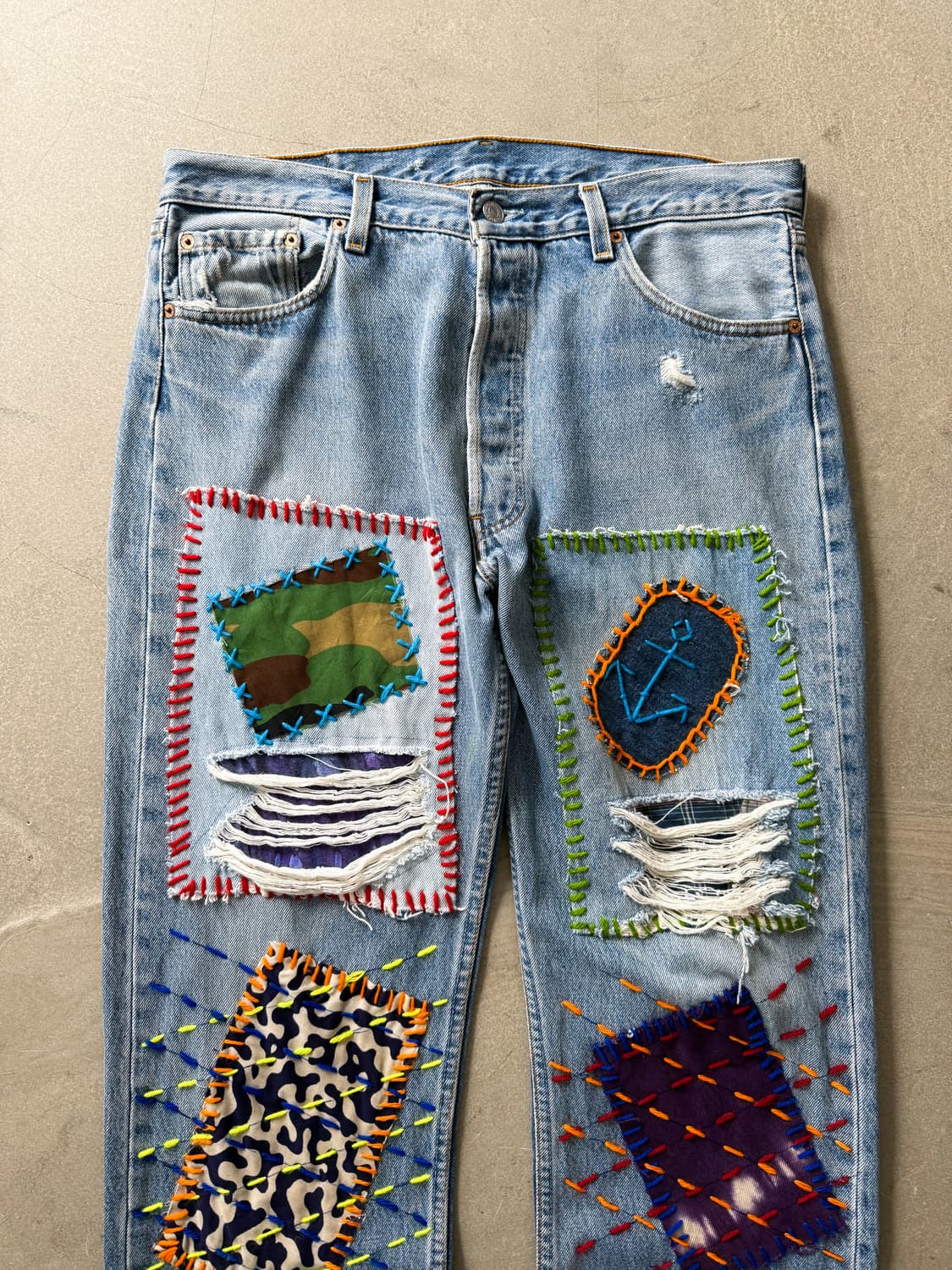 90s Levi's 501 Patchwork Denim Pants  상품이미지2