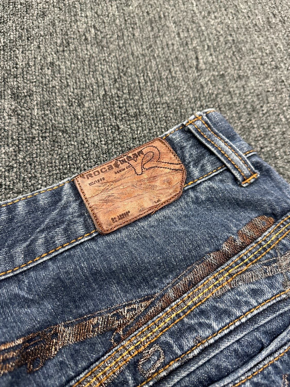 ROCAWEAR 로카웨어 자수 포인트 올드스쿨 힙합 와이드 데님팬츠 상품이미지8