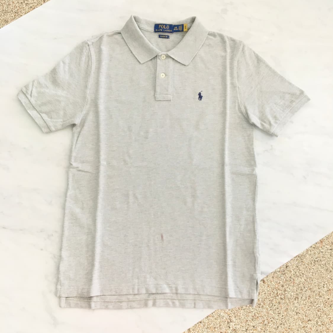 그레이 반팔 피케 카라티 여성 55 66 사이즈 상품이미지3