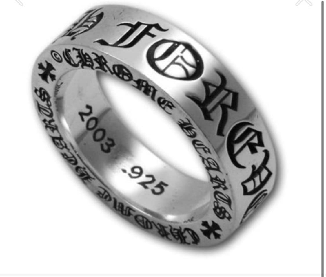 [US10.5] 크롬하츠 포에버 실버 링 6mm - 새상품 상품이미지2