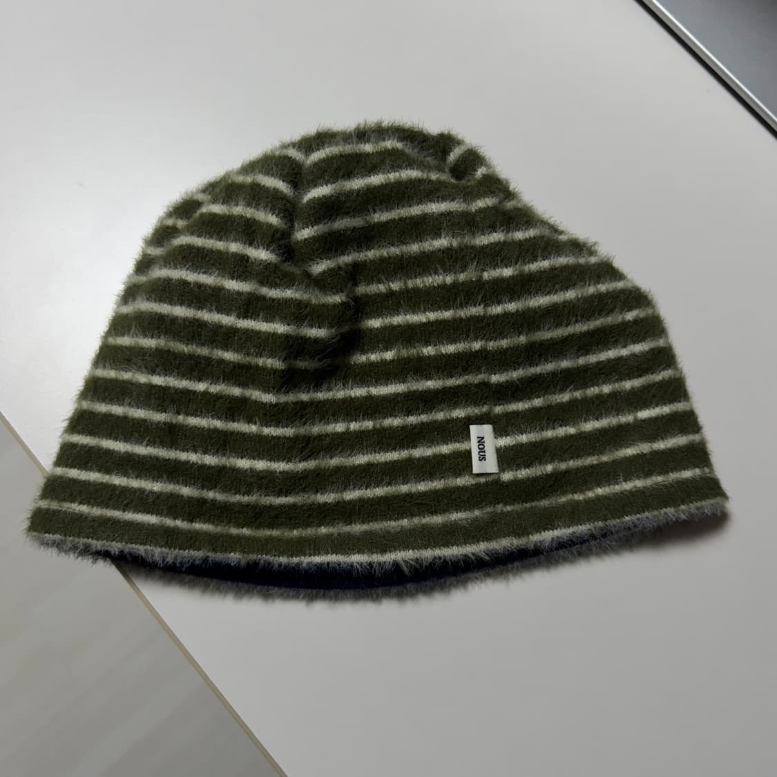 누셀렉 리버시블 헤어리 비니 네이비카키 상품이미지6