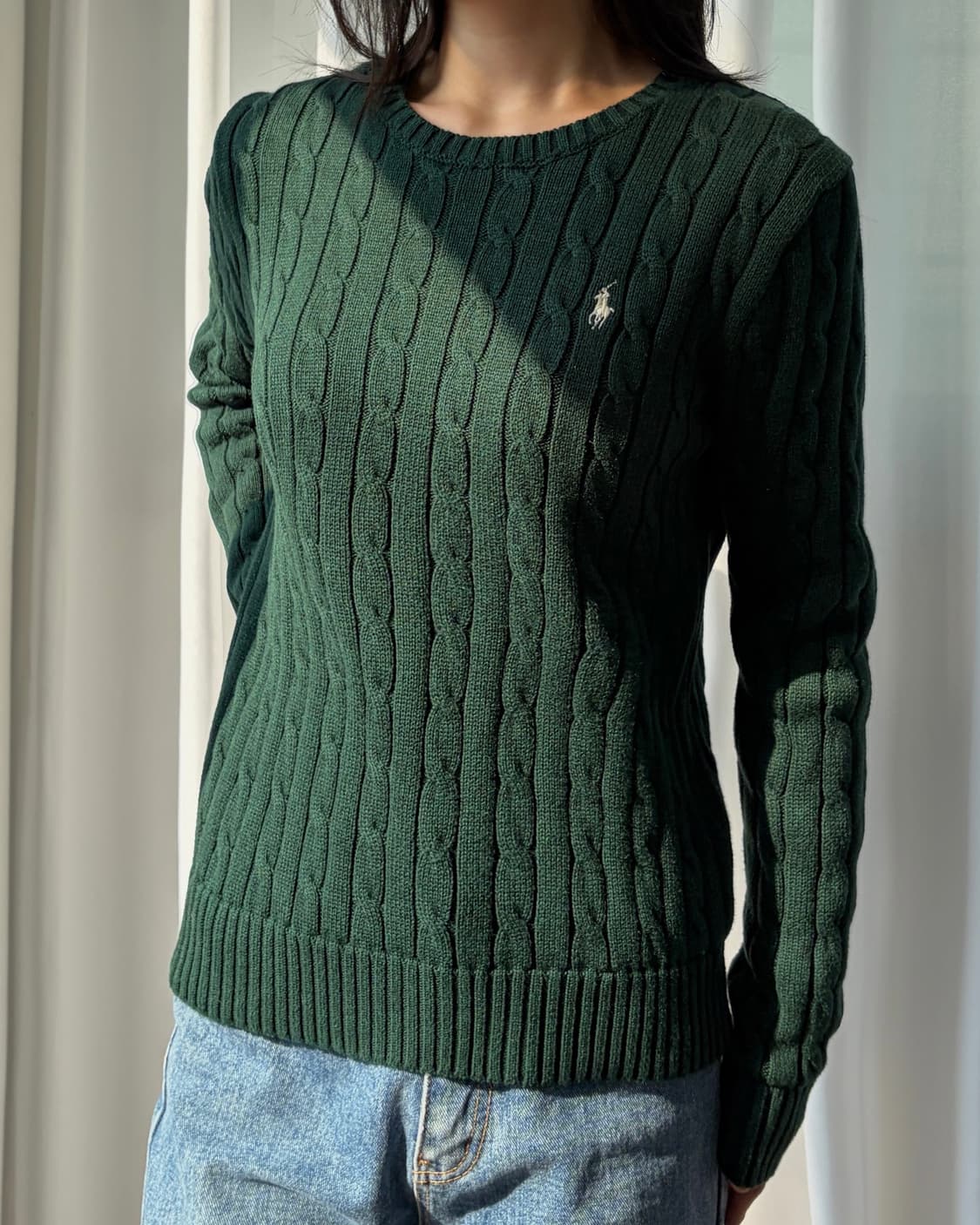[S-M]폴로 랄프로렌 꽈배기 케이블 코튼 니트 상품이미지1