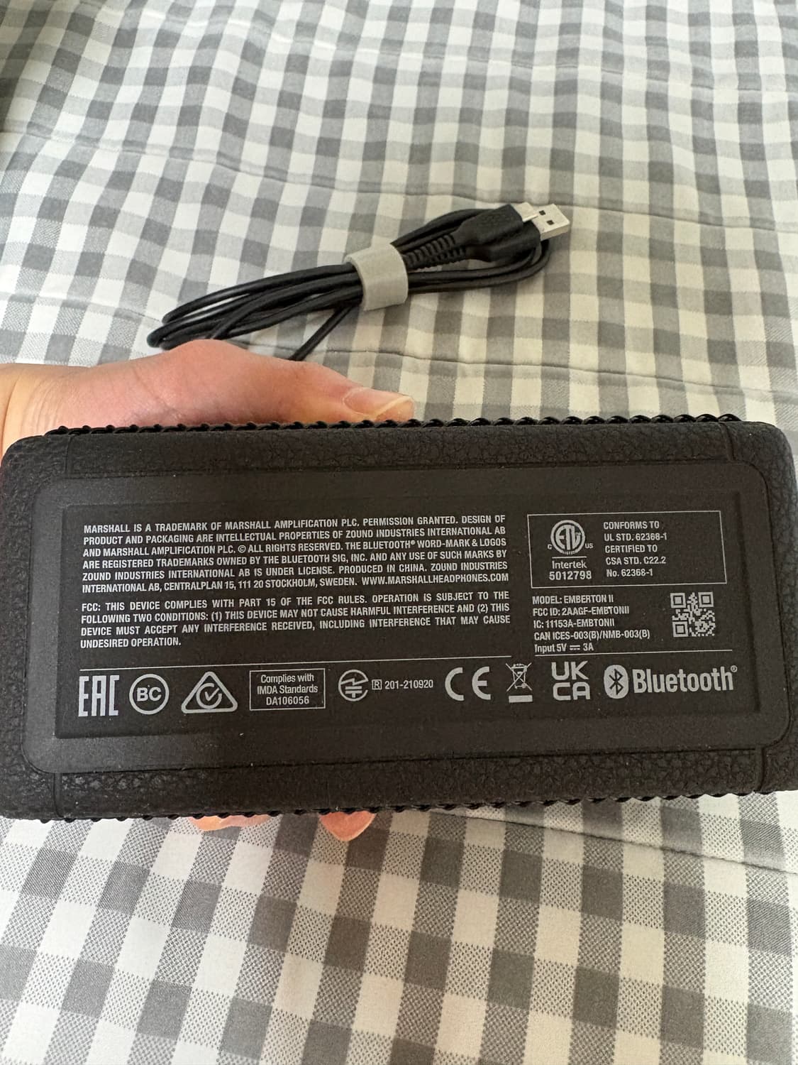 마샬 엠버튼2 블랙 브레스 블루투스 스피커 팝니다 상품이미지6