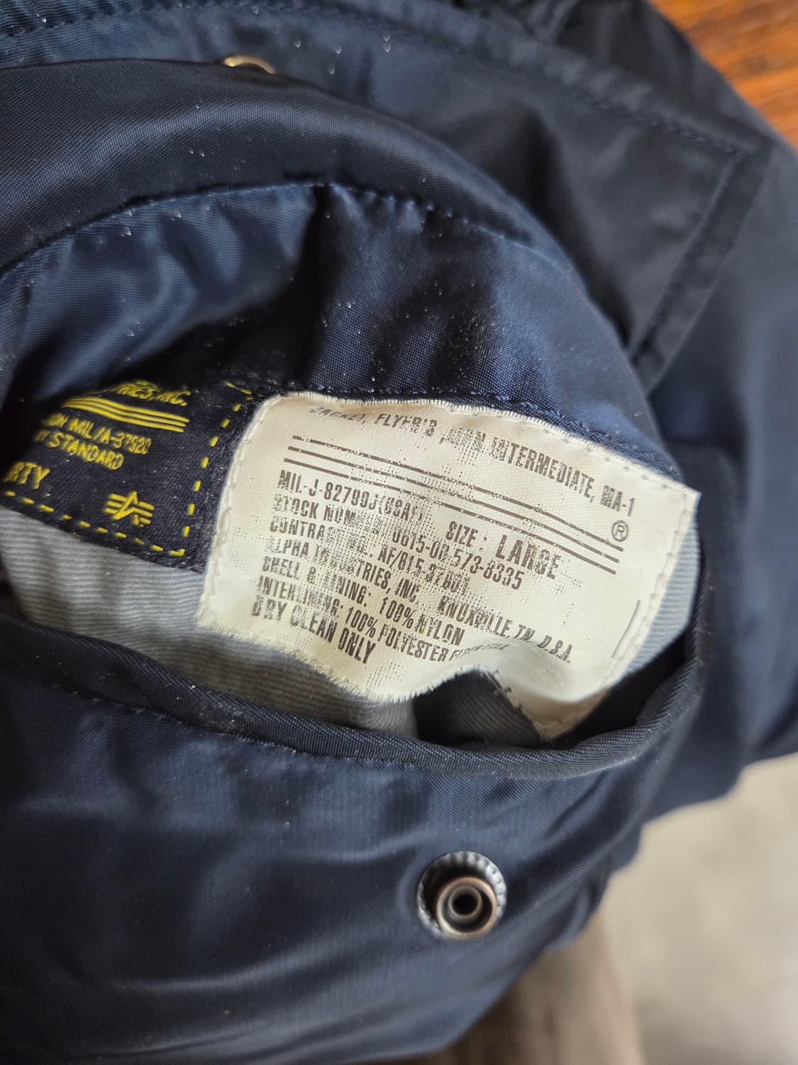 알파인더스트리 초겨울가을 ma-1 항공자켓 L 상품이미지5