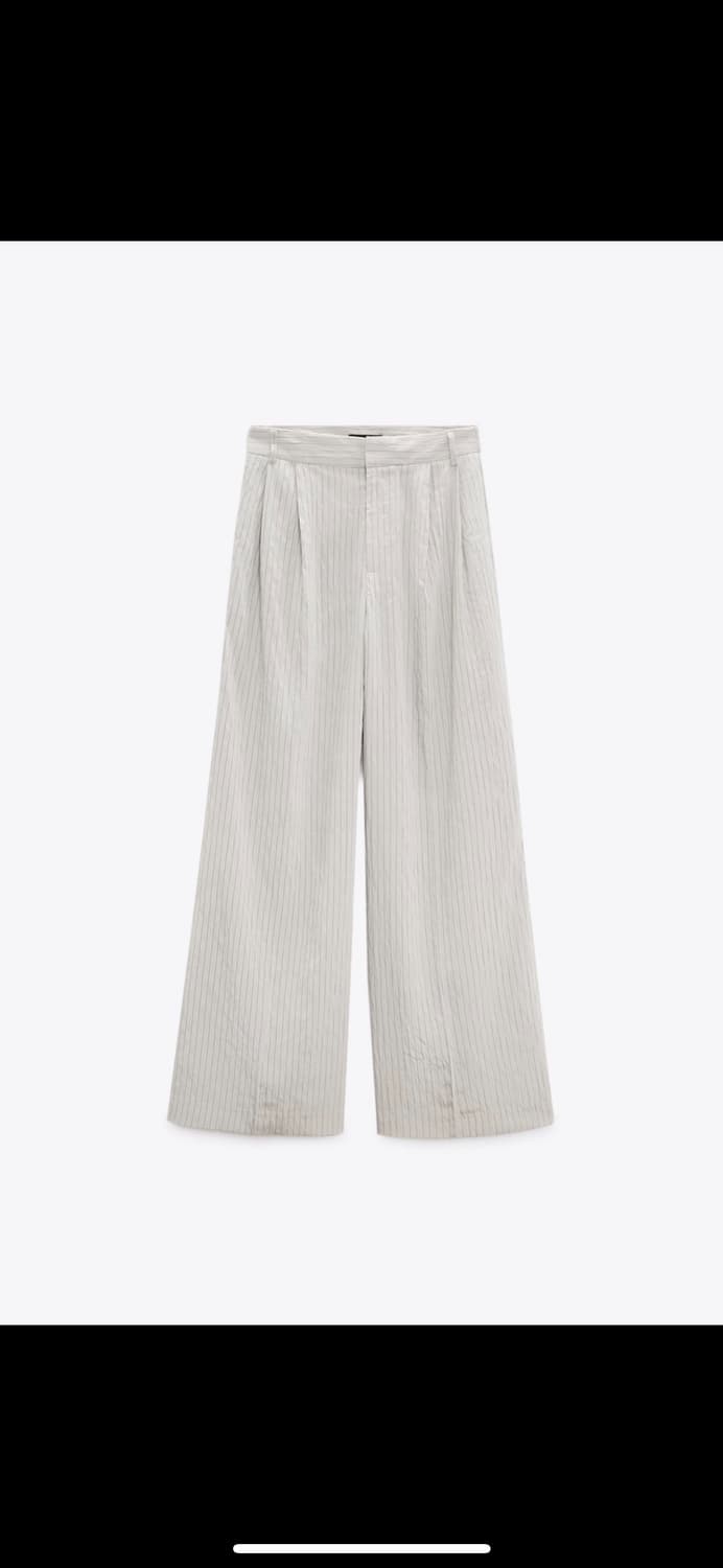 택달린 새상품 자라 스트라이프 매니시 팬츠 그레이 m 상품이미지2