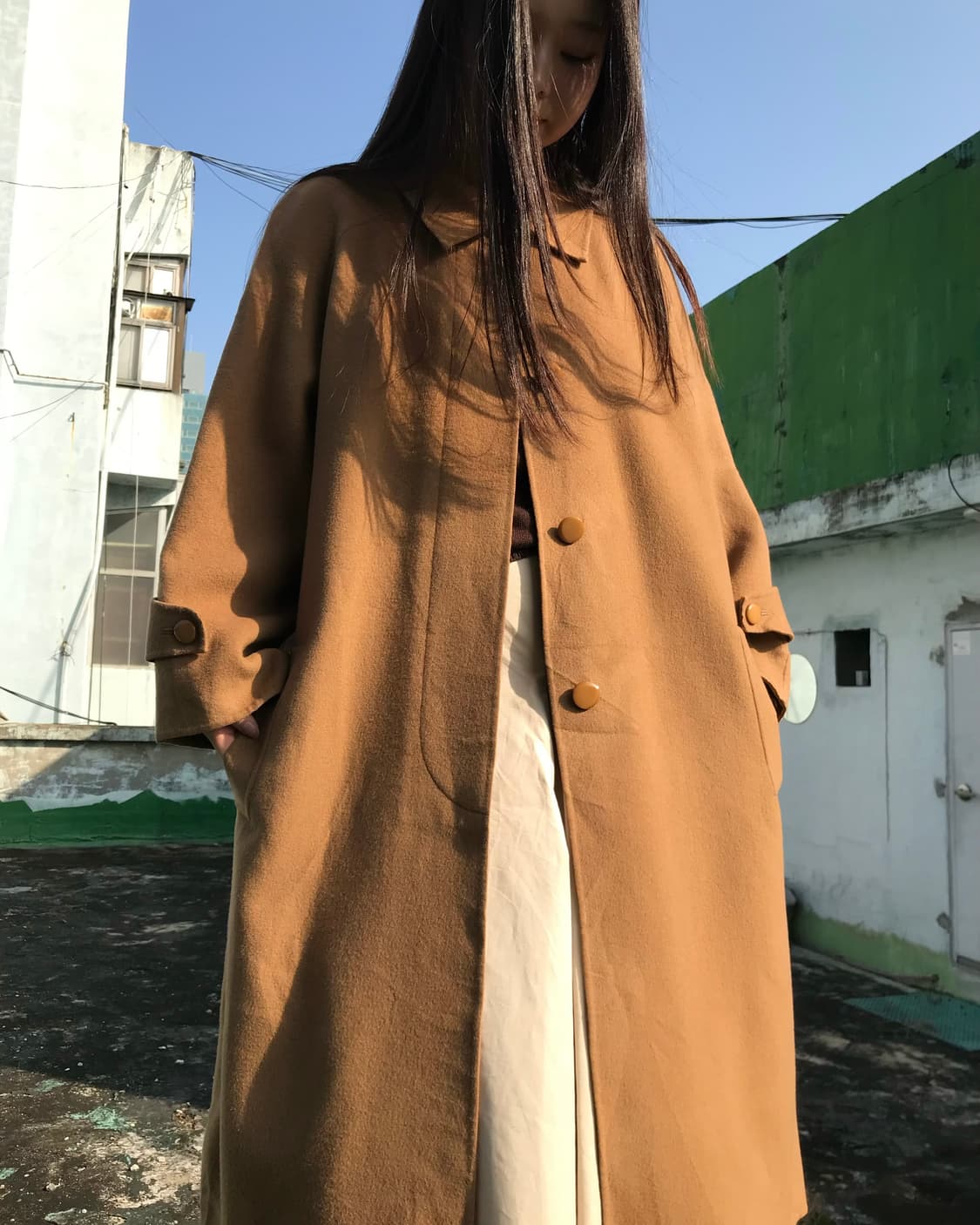 카라멜 롱 코트  상품이미지3