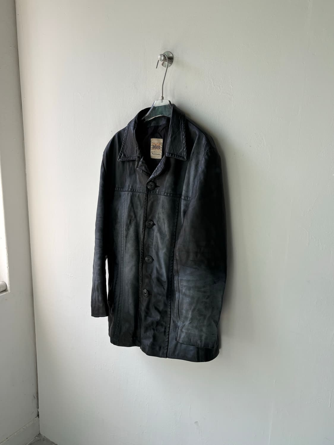 90s 이탈리안 리얼 레더 카코트 상품이미지8