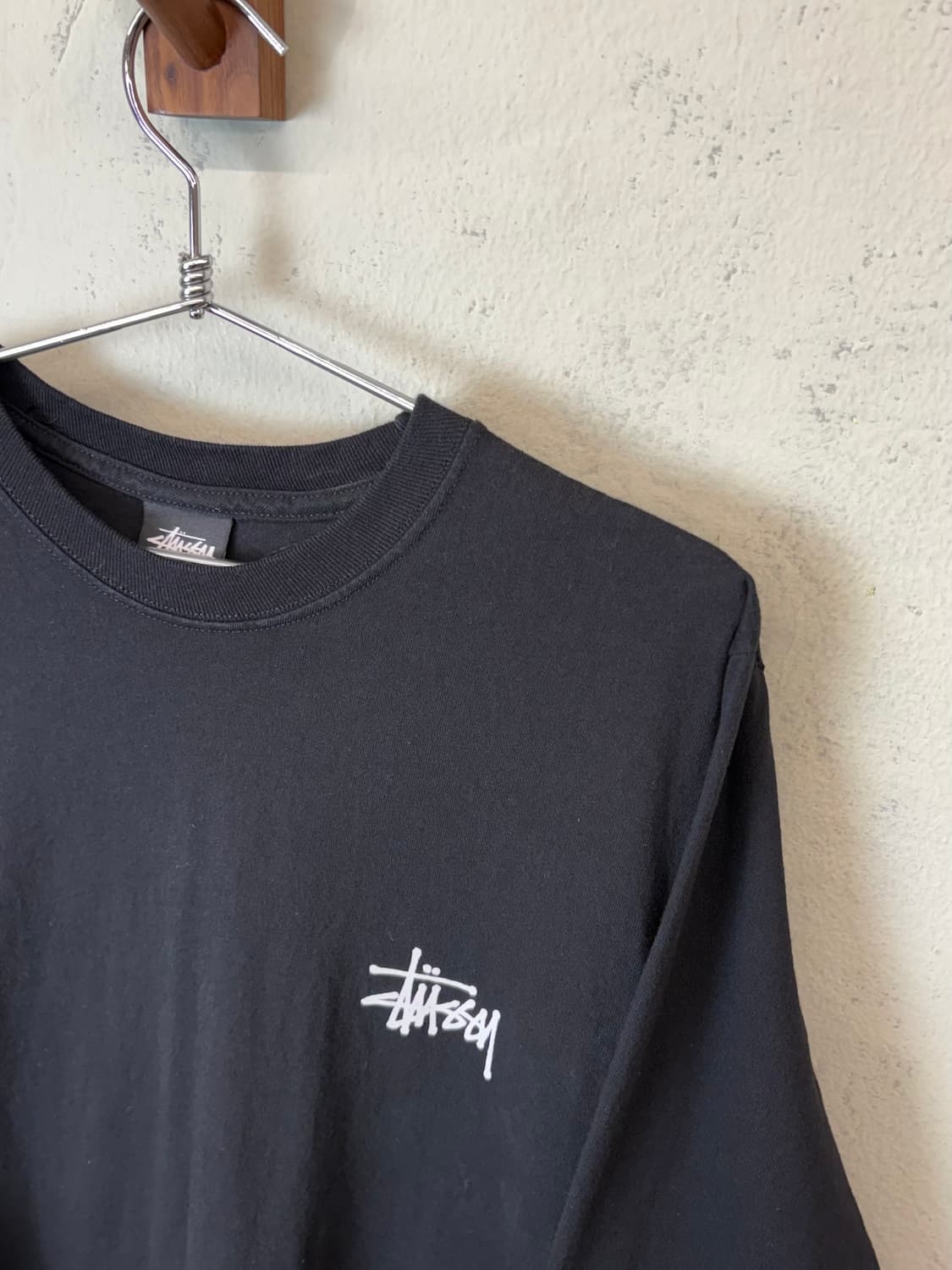 스투시 스탁로고 롱슬리브 블랙 상품이미지5