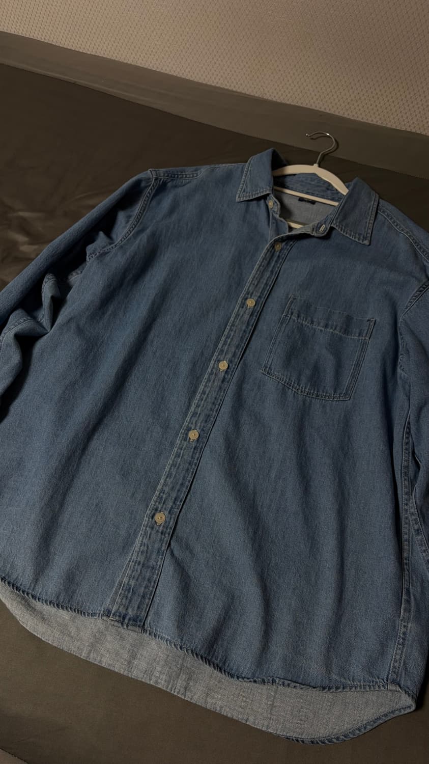 L) 유니클로 데님오버셔츠 상품이미지1