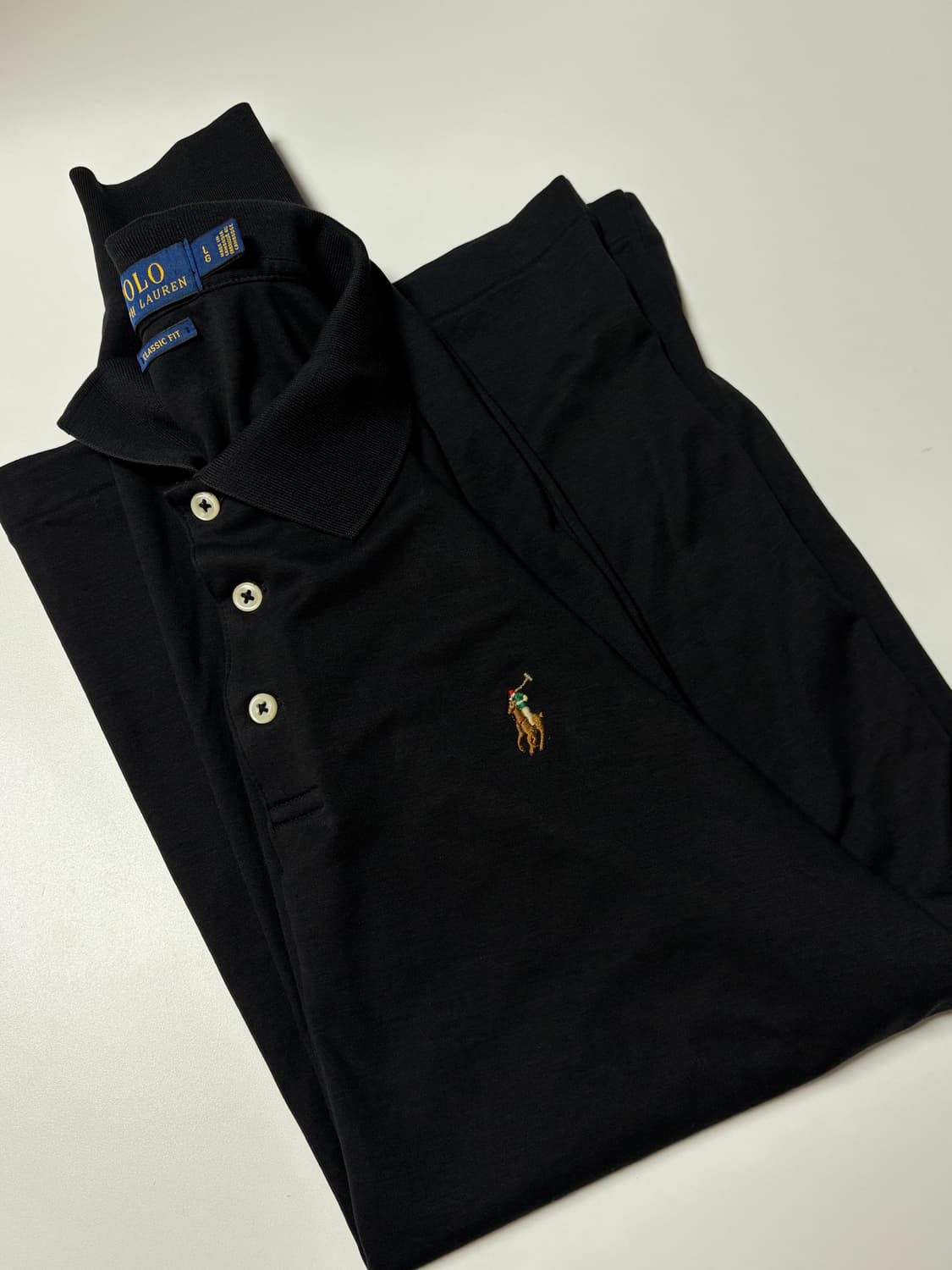 Polo 신형 폴로 랄프로렌 블랙 긴팔 카라티 XL 상품이미지5