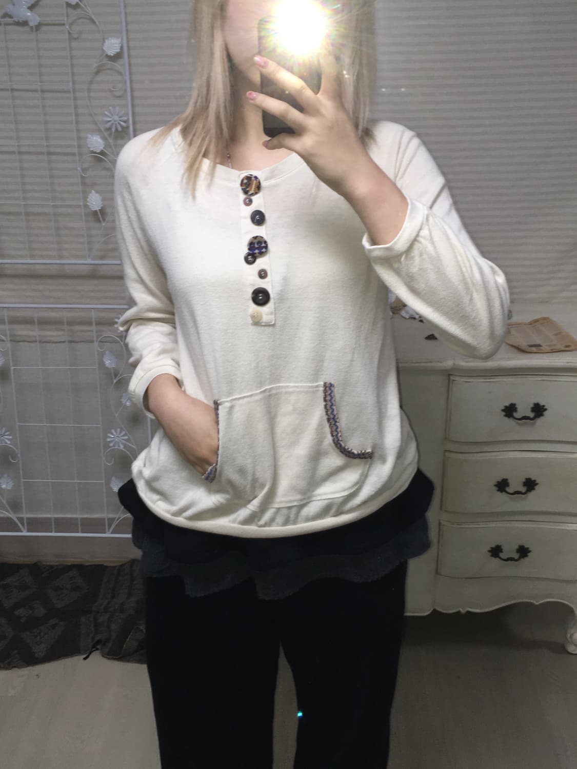 jpn vintage 아이보리 너드모리 버튼 포켓 티셔츠 상품이미지1