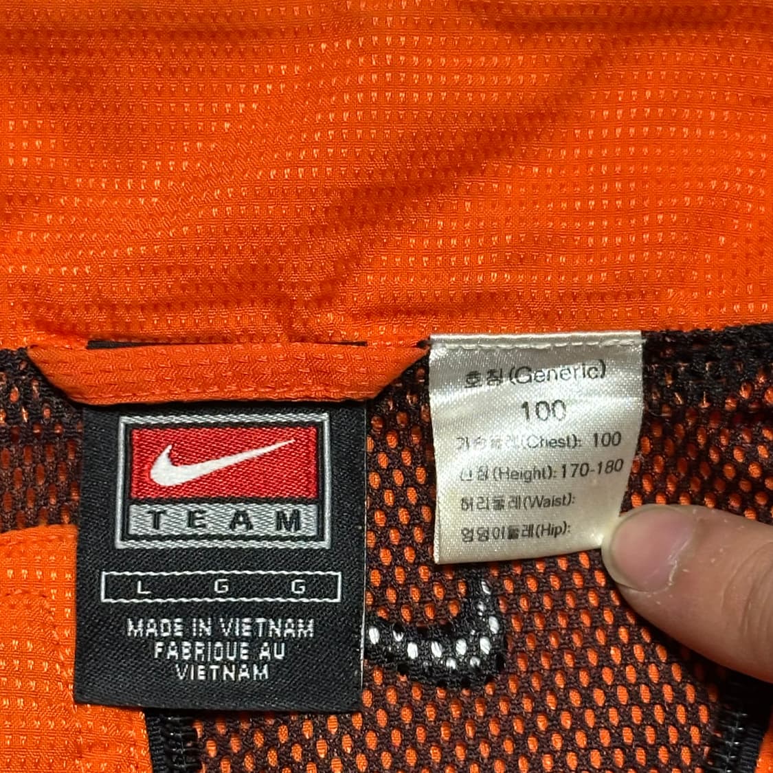 L 나이키 90s 오렌지 블랙 배색 바람막이 상품이미지4