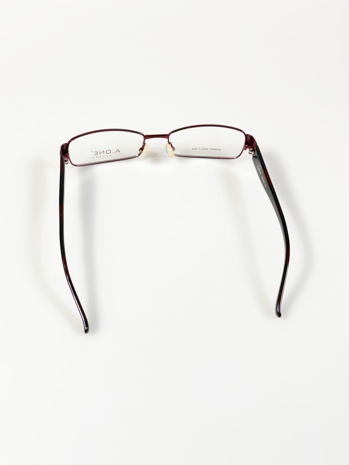 A.ONE 슬림 스퀘어 버건디 메탈 빈티지 안경 상품이미지5