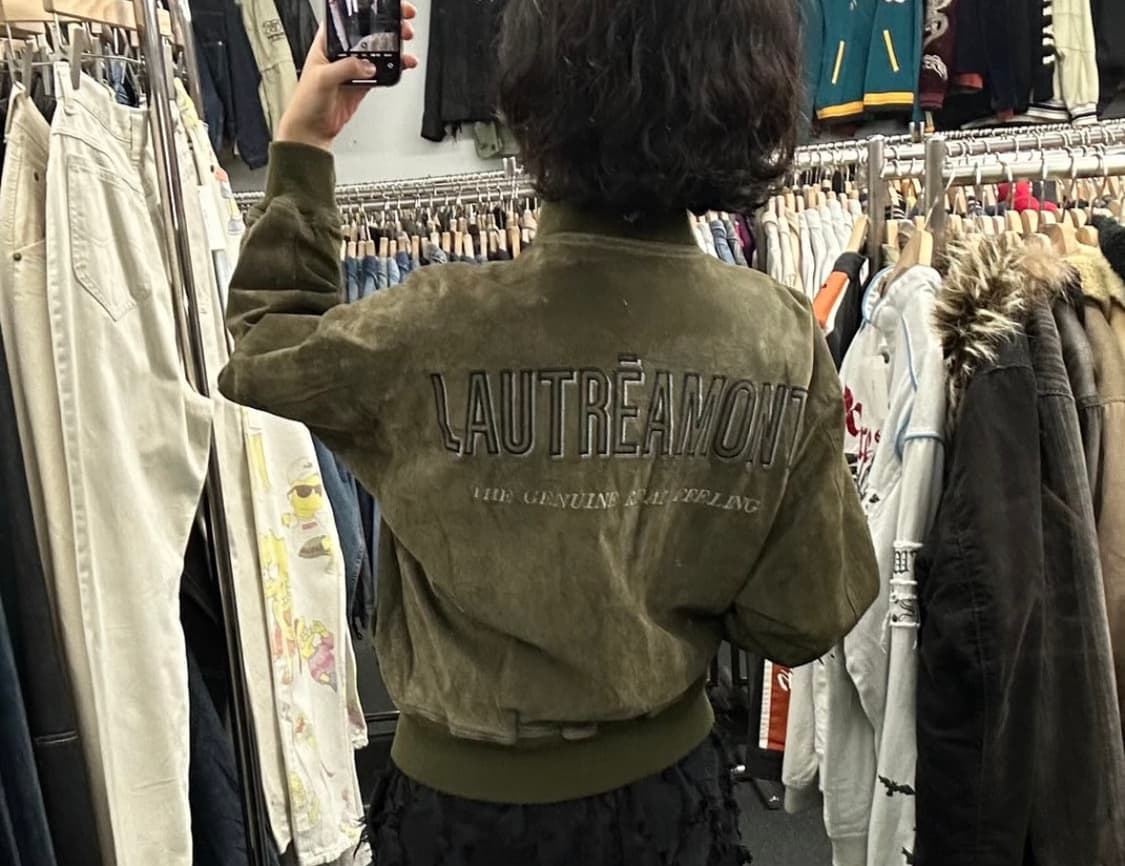 OS)로트레아몽 빈티지 스웨이드 MA-1 블루종 자켓 상품이미지2