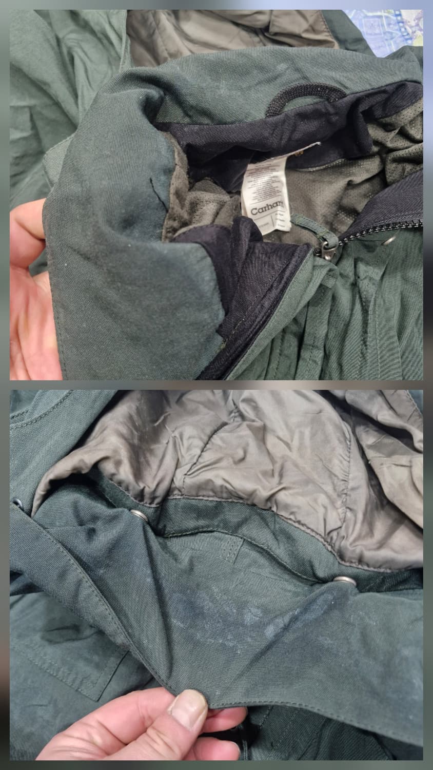 110XXL 칼하트 빈티지 쇼어라인 나일론 바람막이 자켓(짙은녹색) 상품이미지10