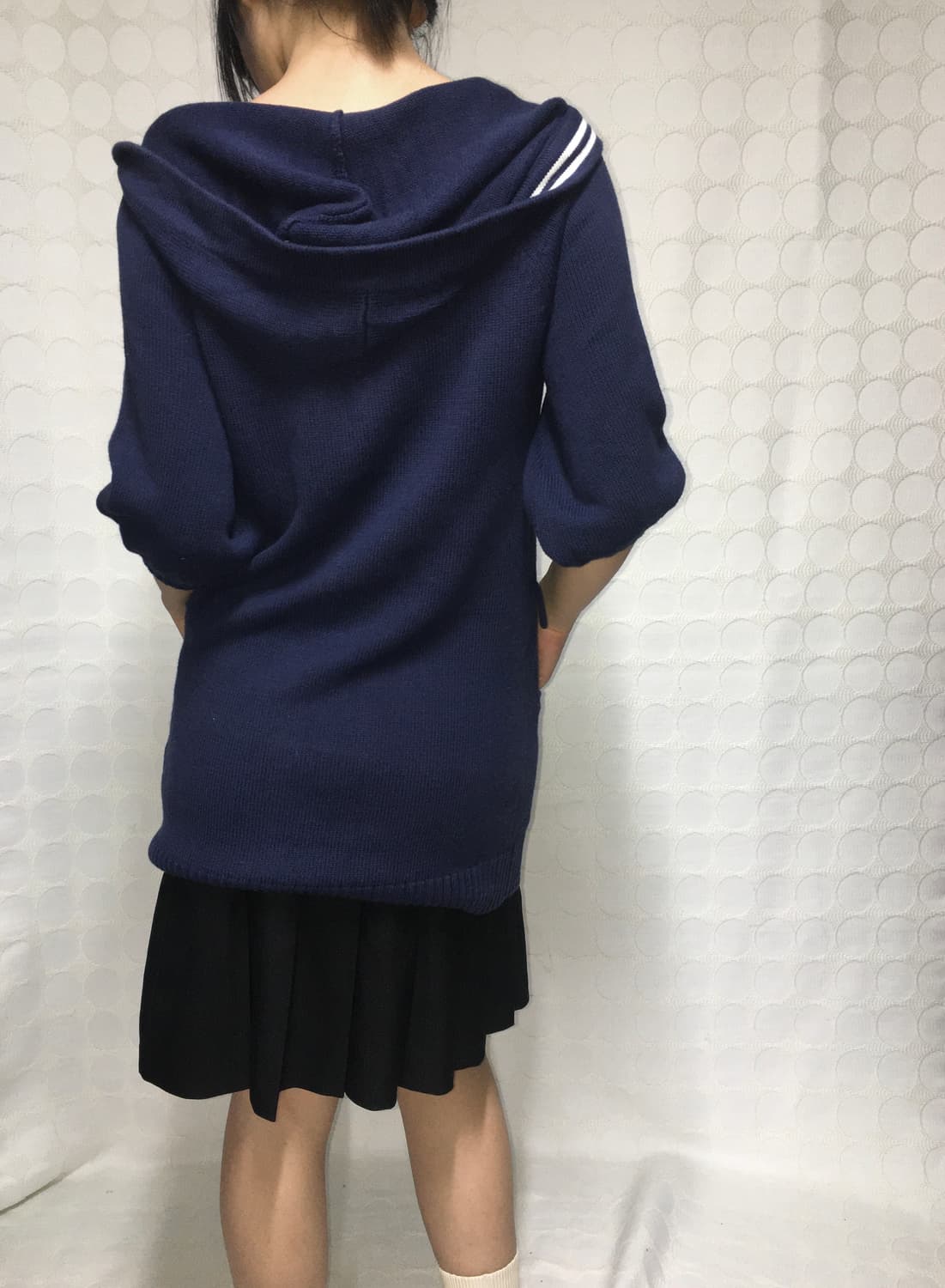 polo Ralph Lauren 오부 퍼프소매 네이비 후드 니트 가디건 상품이미지3