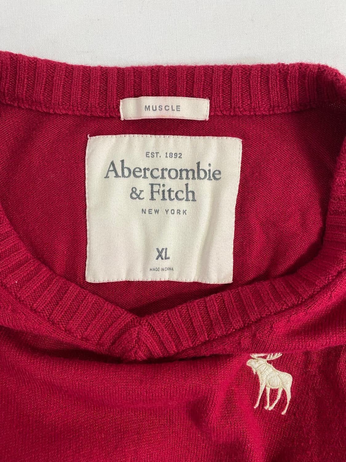 아베크롬비 브이넥 니트 레드 XL <529> 상품이미지3